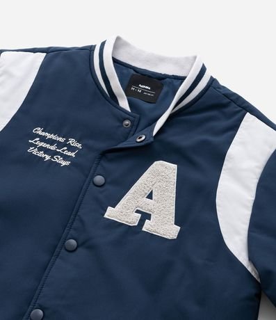 Campera College Bomber Infantil con Estampa Lettering - Talle 5 A 14 años 4