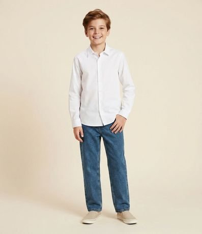 Camisa Infantil con Fibra de Bambu y Cierre por Botones - Talle 5 a 14 años