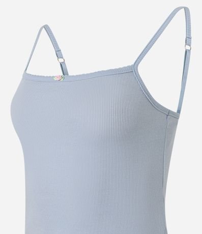 Pijama Short Doll en Rib con Detalle de Flor 5