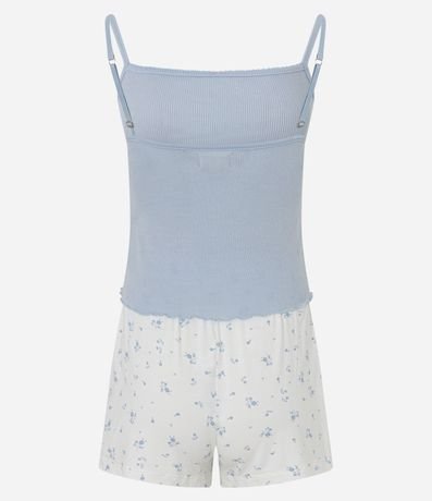 Pijama Short Doll en Rib con Detalle de Flor 6