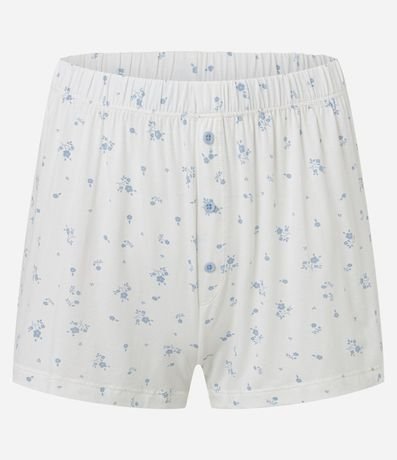Pijama Short Doll en Rib con Detalle de Flor 7