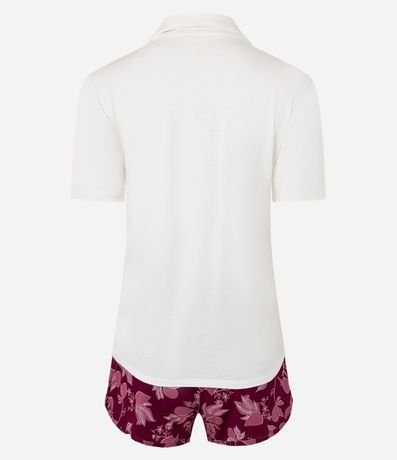 Pijama Short Doll en Viscosa con Cuello Polo y Short Floral 6