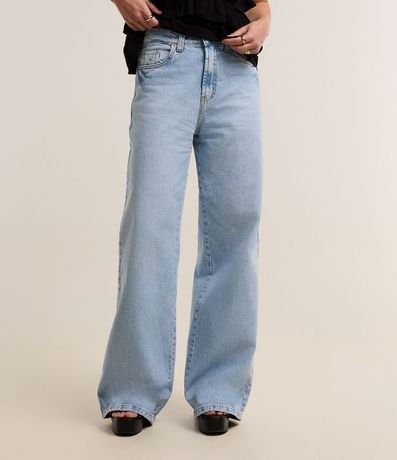 Pantalón Wide Leg en Jeans Marmorizada con Cintura Alta 3