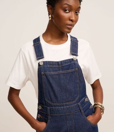 Peto Larga en Jeans con Botones Laterales 3