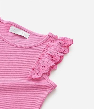 Musculosa Infantil en Rib con Volado en Broderie - Talle 1 a 5 años 5
