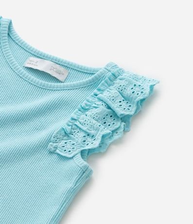 Musculosa Infantil en Rib con Volado en Broderie - Talle 1 a 5 años 5