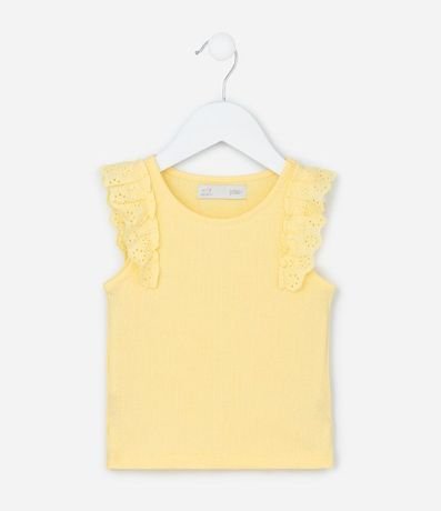 Musculosa Infantil en Rib con Volado en Broderie - Talle 1 a 5 años 1