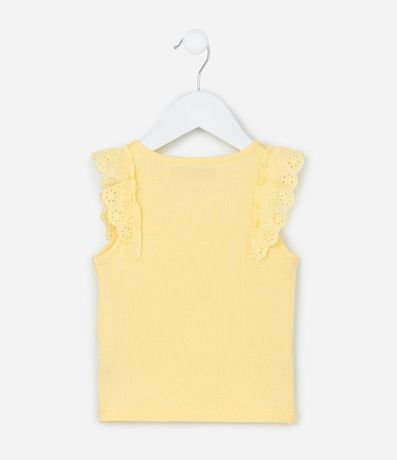 Musculosa Infantil en Rib con Volado en Broderie - Talle 1 a 5 años 2