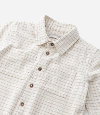 Camisa Infantil en Franela con Estampa Cuadriculada - Talle 1 a 6 años 8
