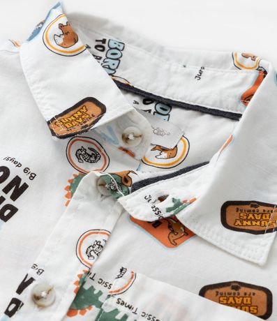 Camisa Infantil con Bolsillo y Estampa de Dinos - Talle 1 a 6 años 5