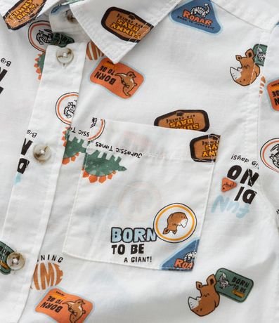 Camisa Infantil con Bolsillo y Estampa de Dinos - Talle 1 a 6 años 6