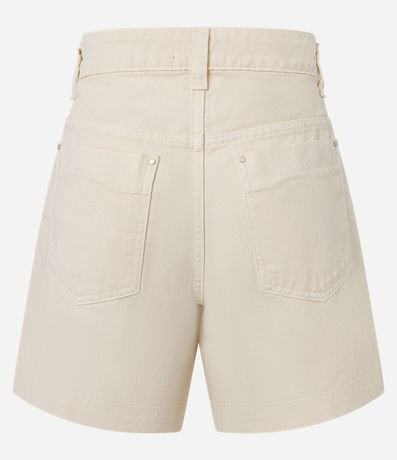 Short Mom en Sarga con Bolsillo Carpintero y Cintura Alta 6