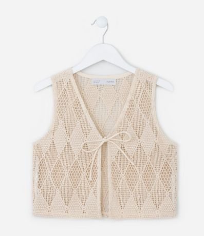 Chaleco Infantil en Punto con Lazo - Talle 5 a 14 años