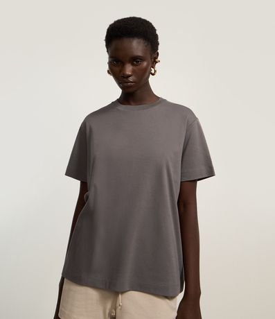 Remera Boxy en Algodón con Manga corta
