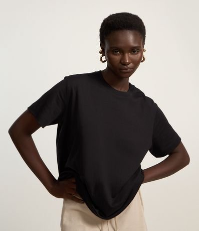 Remera Boxy en Algodón con Manga corta