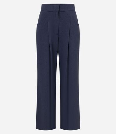 Pantalón Wide Leg Sastrería con Pliegues y Aplicación de Strass 8