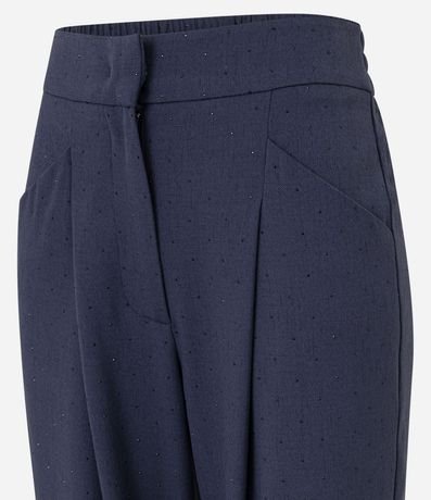 Pantalón Wide Leg Sastrería con Pliegues y Aplicación de Strass 9