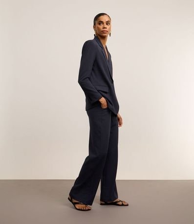 Pantalón Wide Leg Sastrería con Pliegues y Aplicación de Strass 6