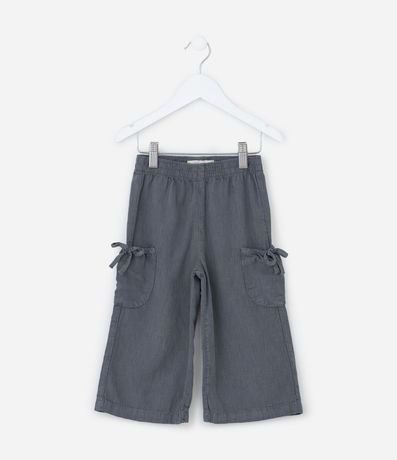 Pantalón Wide Leg Infantil con Bolsillos y Lazos - Talle 1 a 6 años