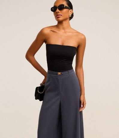 Pantalón Pantalona Sastrería con Cinturón y Hebilla de Metal 4