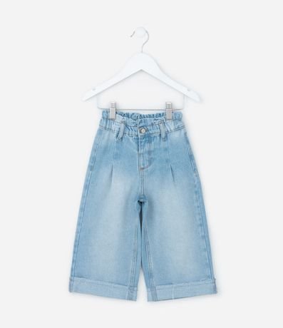 Pantalón Wide Leg Infantil en Jeans con Bajo Plegado - Talle 1 a 6 años 1