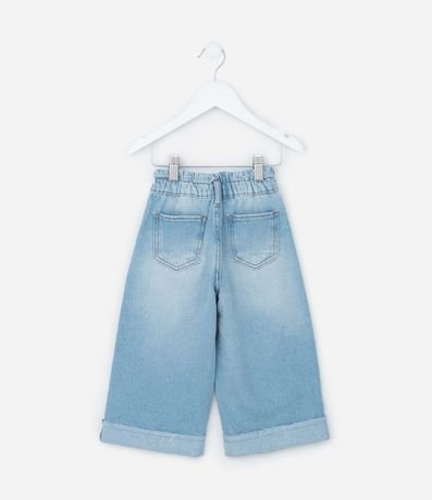 Pantalón Wide Leg Infantil en Jeans con Bajo Plegado - Talle 1 a 6 años 2