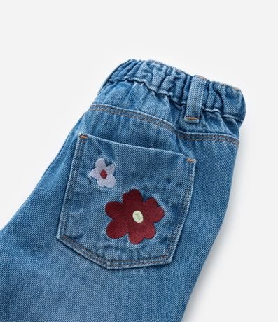 Pantalón Infantil en Jeans con Bordado Floral - Talle 1 a 6 años 7