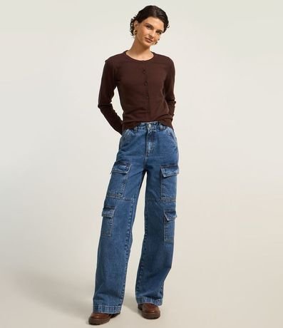 Cardigan Básico en Punto con Cuello Redondo 2