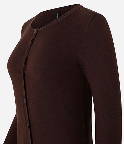 Cardigan Básico en Punto con Cuello Redondo 4