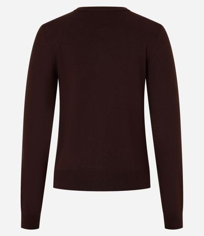 Cardigan Básico en Punto con Cuello Redondo 5