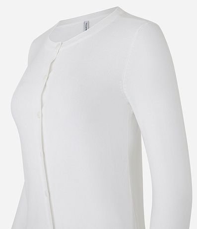 Cardigan Básico en Punto con Cuello Redondo 5