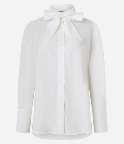 Camisa en Tricolina con Cuello Lazo 5