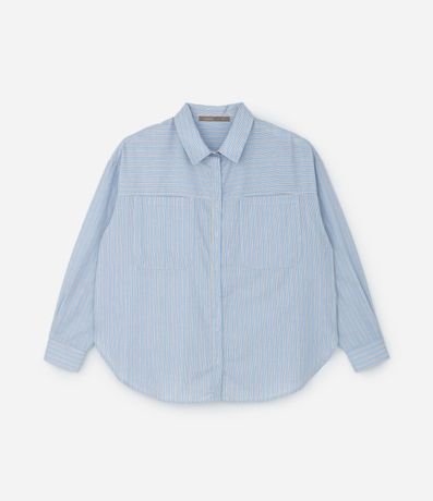 Camisa en Tricolina con Rayas Curve & Plus Size 6