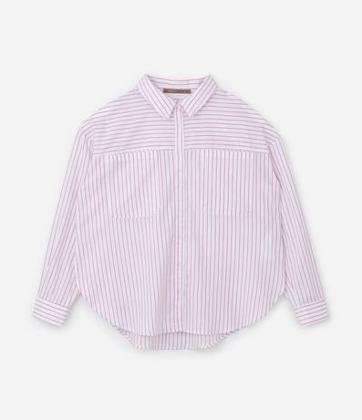 Camisa Rayada en Tricolina con Bolsos Curve & Plus Size 3