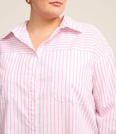 Camisa Rayada en Tricolina con Bolsos Curve & Plus Size 2