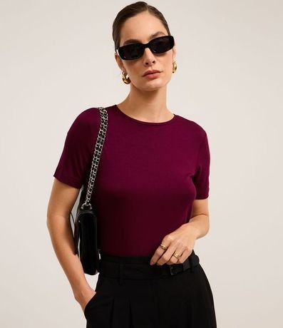 Blusa Básica en Viscosa con Escote Redondo