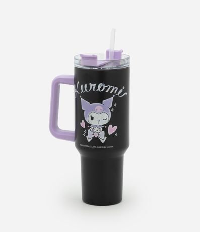 Vaso con Pajita Reutilizable y Estampa Kuromi 1,3L
