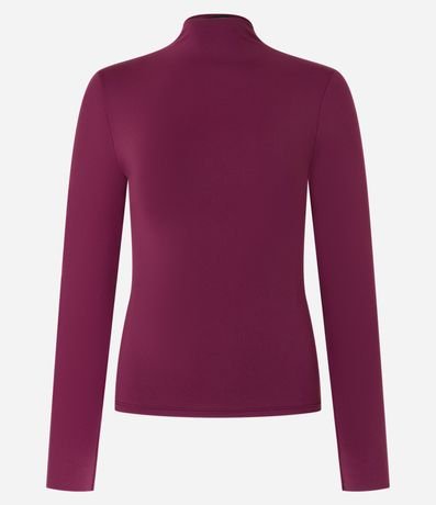 Blusa en Microfibra de Corte a Hilo con Cuello Alto 5