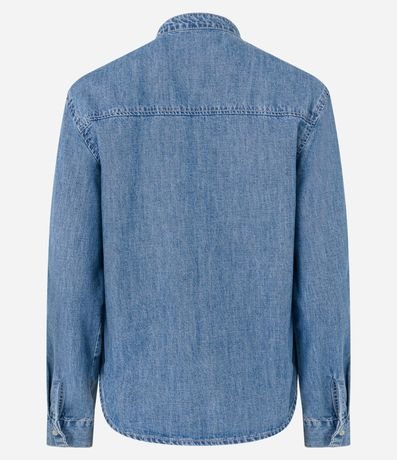 Camisa Jeans con Lazo en el Cuello y Botones Delanteros 2