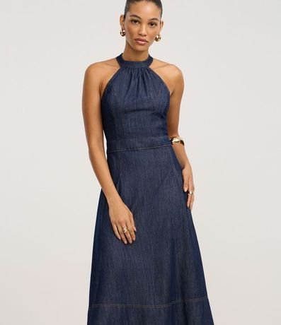 Vestido Midi en Jeans con Frente Única y Espalda Abierta 2