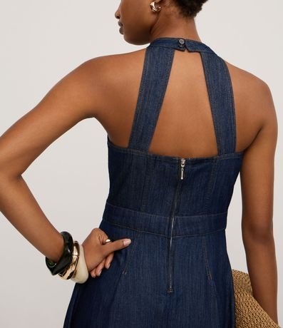 Vestido Midi en Jeans con Frente Única y Espalda Abierta 5