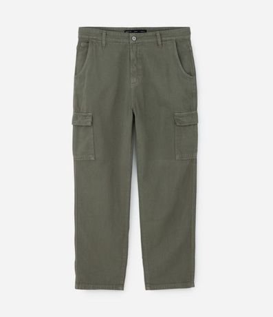 Pantalón Baggy en Sarga con Bolsillos Cargo