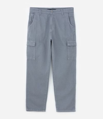 Pantalón Baggy en Sarga con Bolsillos Cargo