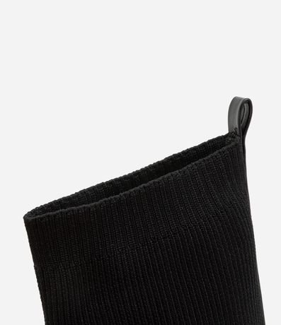 Bota Knit en Tejido Canelado con Punta Fina y Salto Bloco 5