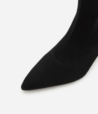 Bota Knit en Tejido Canelado con Punta Fina y Salto Bloco 6