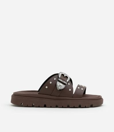 Sandalia Plana con Hebilla Western Moleca