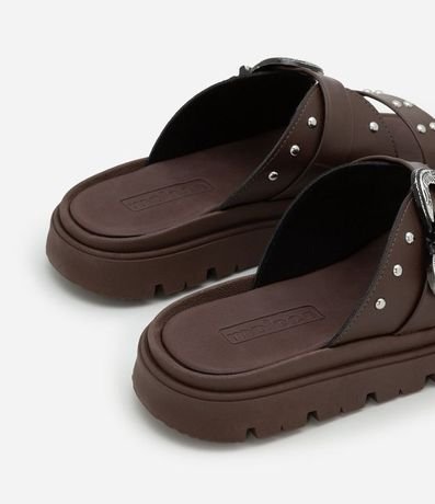 Sandalia Plana con Hebilla Western Moleca 3