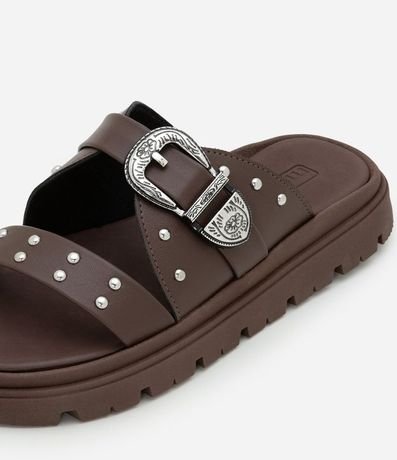 Sandalia Plana con Hebilla Western Moleca 5