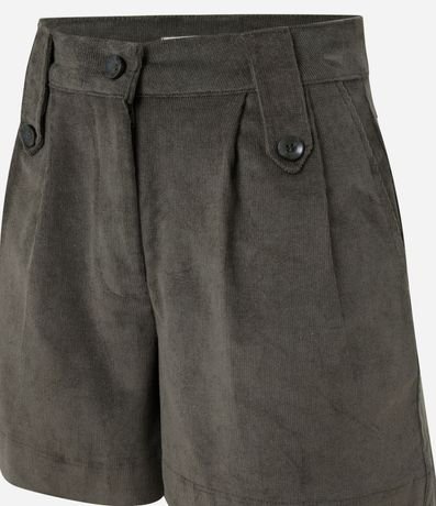 Short Recto Cintura Mediana en Terciopelo Cotelé y Pliegues 8