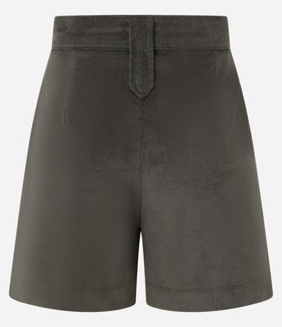 Short Recto Cintura Mediana en Terciopelo Cotelé y Pliegues 9